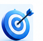 3D Bullseye target with arrow
